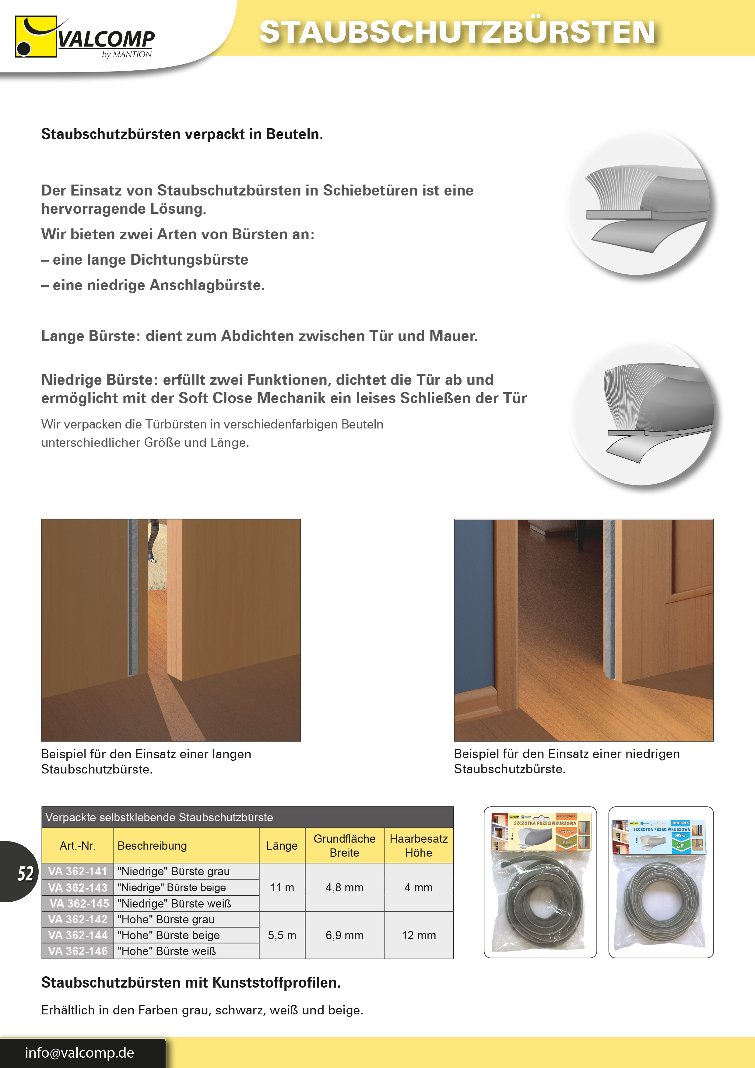 BÜRSTEN, Zubehör Seite 52